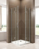 Paroi porte de douche pivotante en angle EX809 - verre de sécurité nano  - 100 x 100 x 195 cm