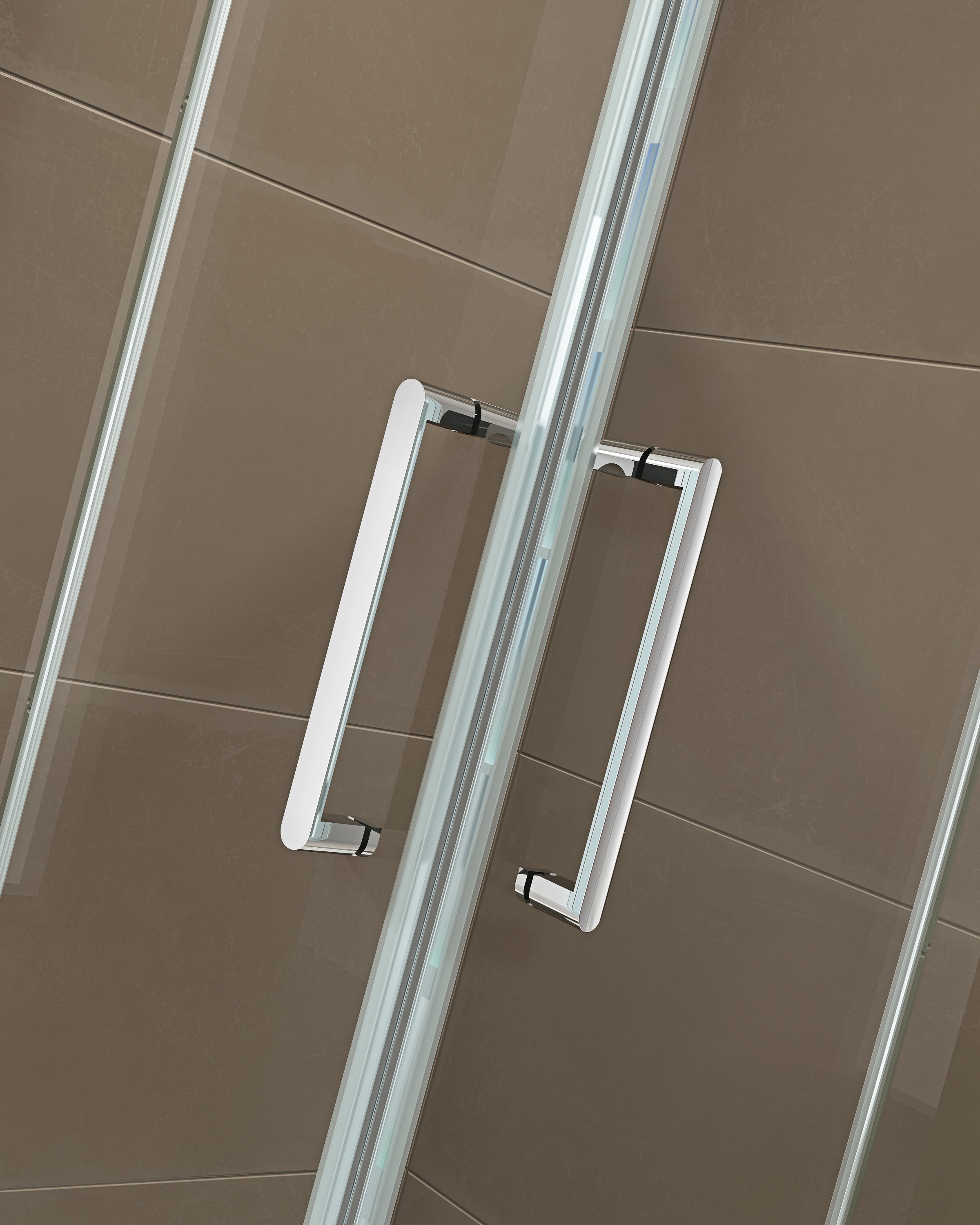 Corner shower enclosure  EX809 - frameless and shower tray made of SMC - 90 x 90 x 195 cm