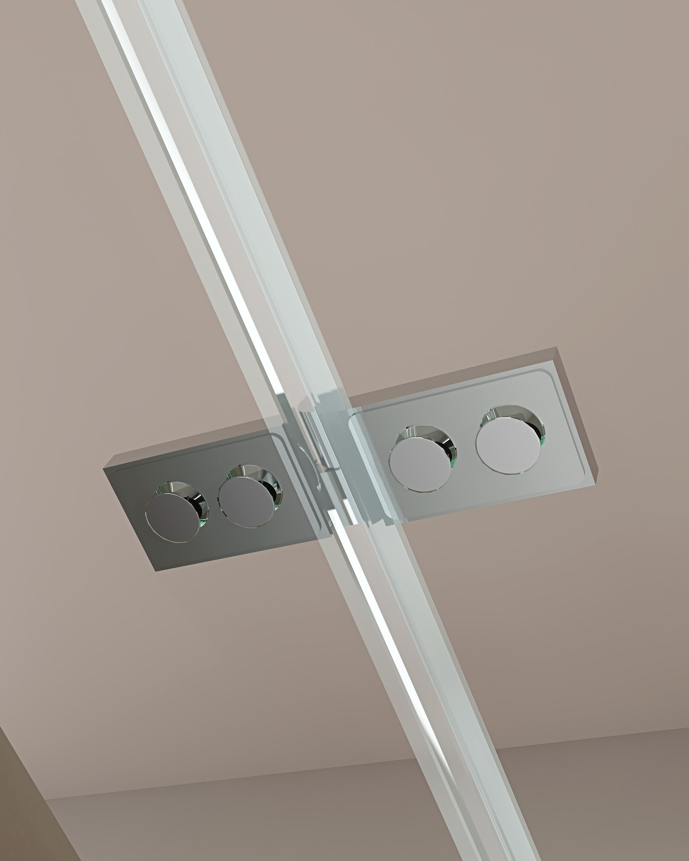 Eckdusche mit Drehtüren, Eckeinstieg EX809