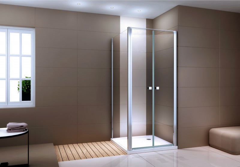 Paroi de douche d'angle EX416-2 à porte battante - Verre Nano 6mm - 90 x 90 x 195cm