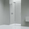 Niche shower with revolving door on fixed panel NT403 - 8 mm nano clear glass - door hinge RIGHT - width selectable