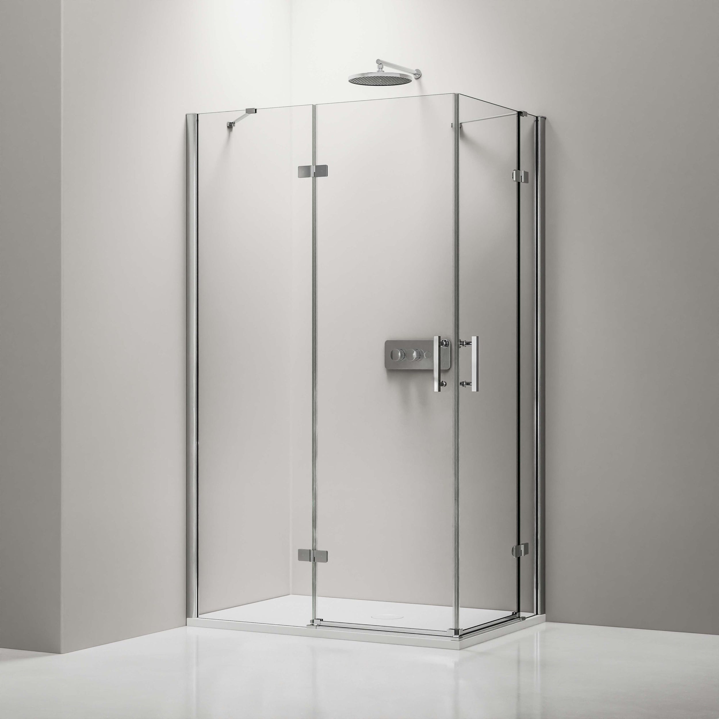 Corner shower with hinged doors DX407