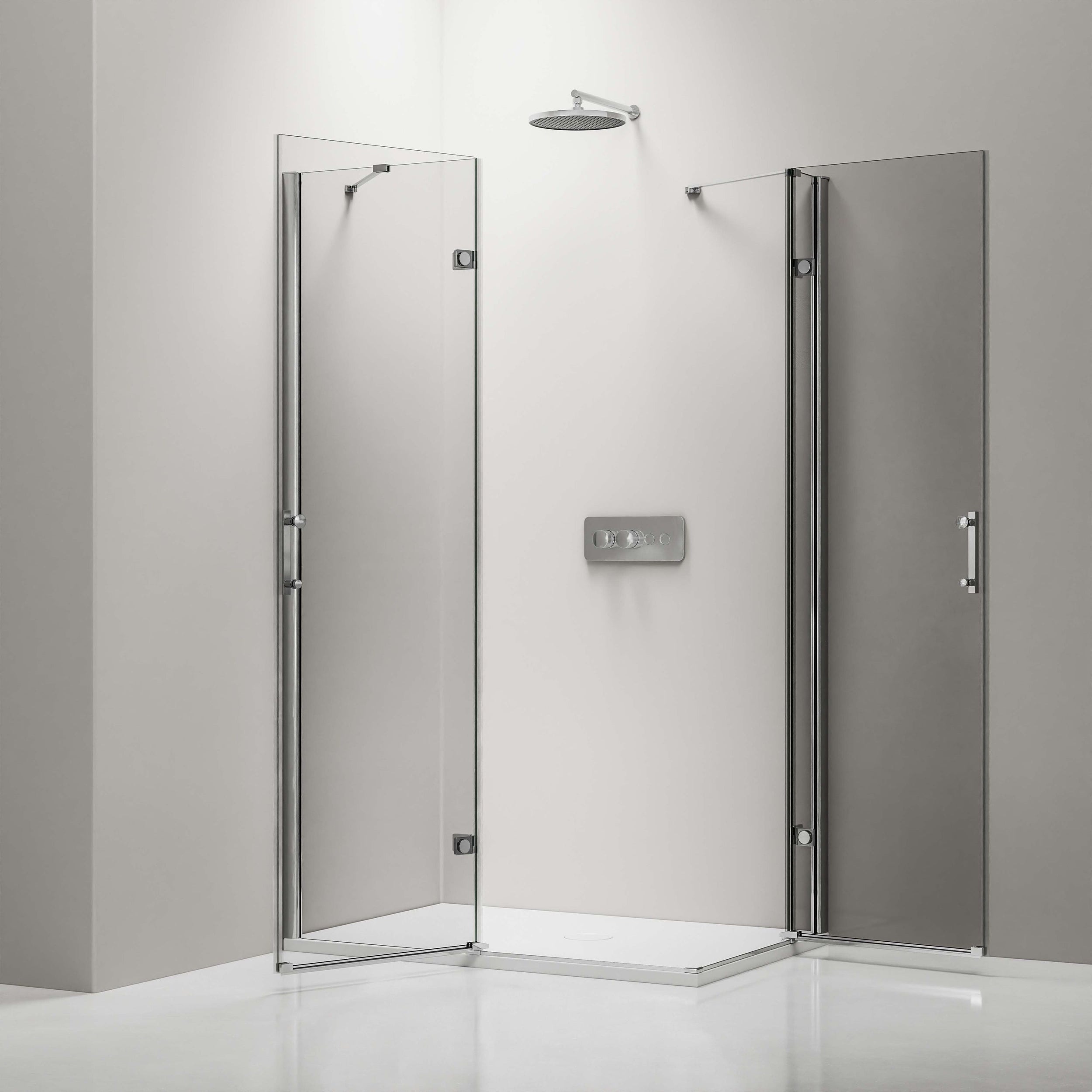 Corner shower with hinged doors DX407