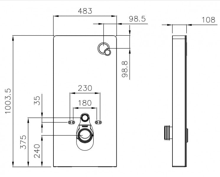 Ensemble complet -  WC japonais lavant basic 1102 avec module sanitaire 805 et plaque de déclenchement