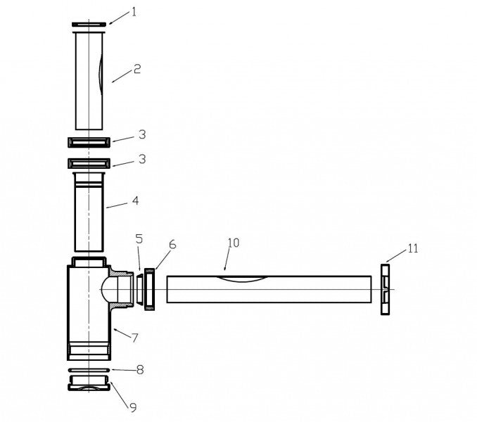 Siphon de lavabo 1924 en laiton