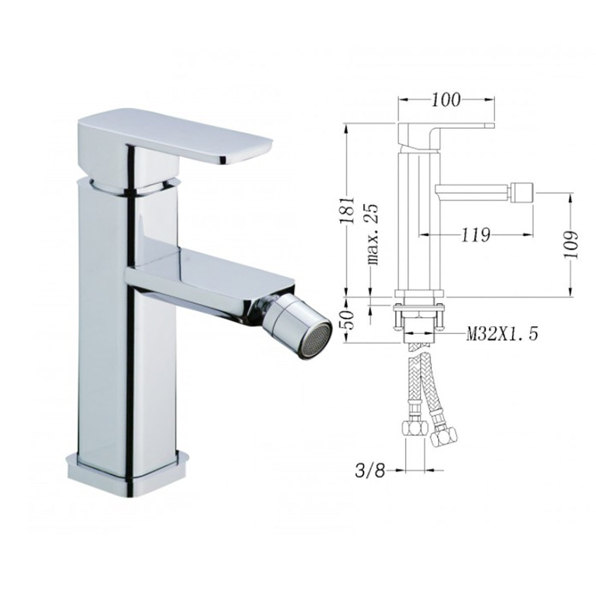 Hochwertiges Wand-Hänge-Bidet CH2019V - Optional mit Zubehör