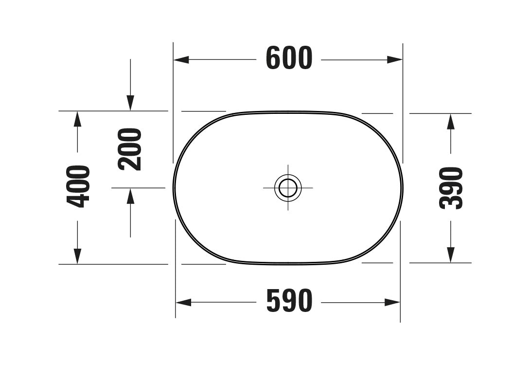 Duravit Lagoa opzetwastafel 60 cm, DuraCast glad - Wit mat