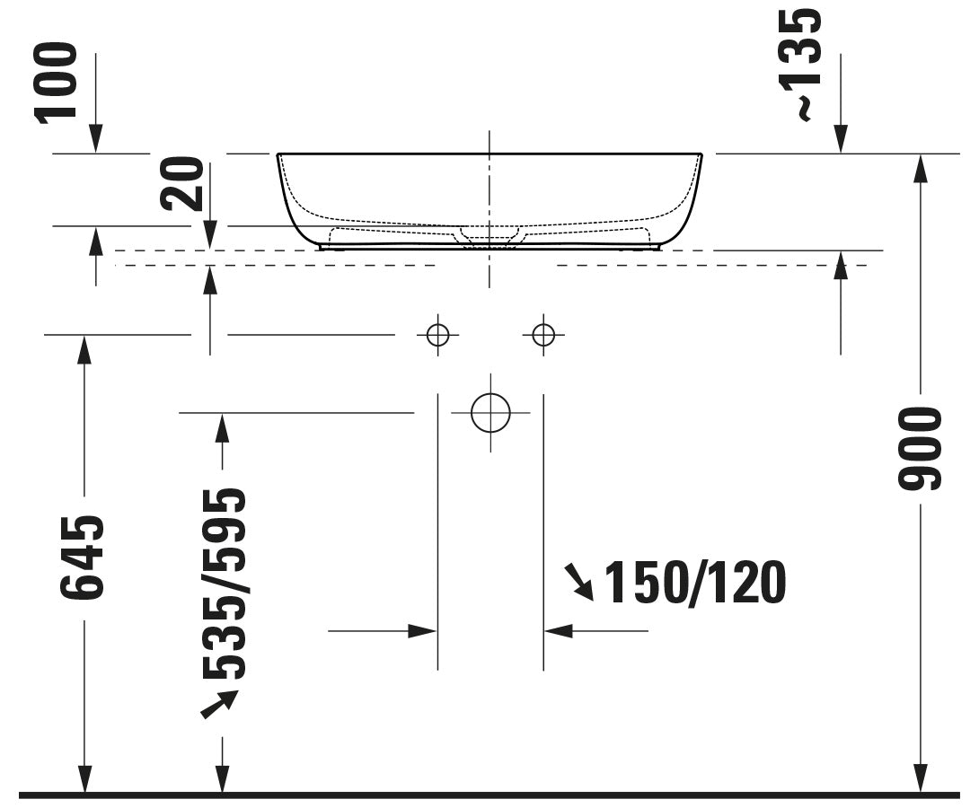 Duravit Lagoa opzetwastafel 60 cm, DuraCast glad - Wit mat