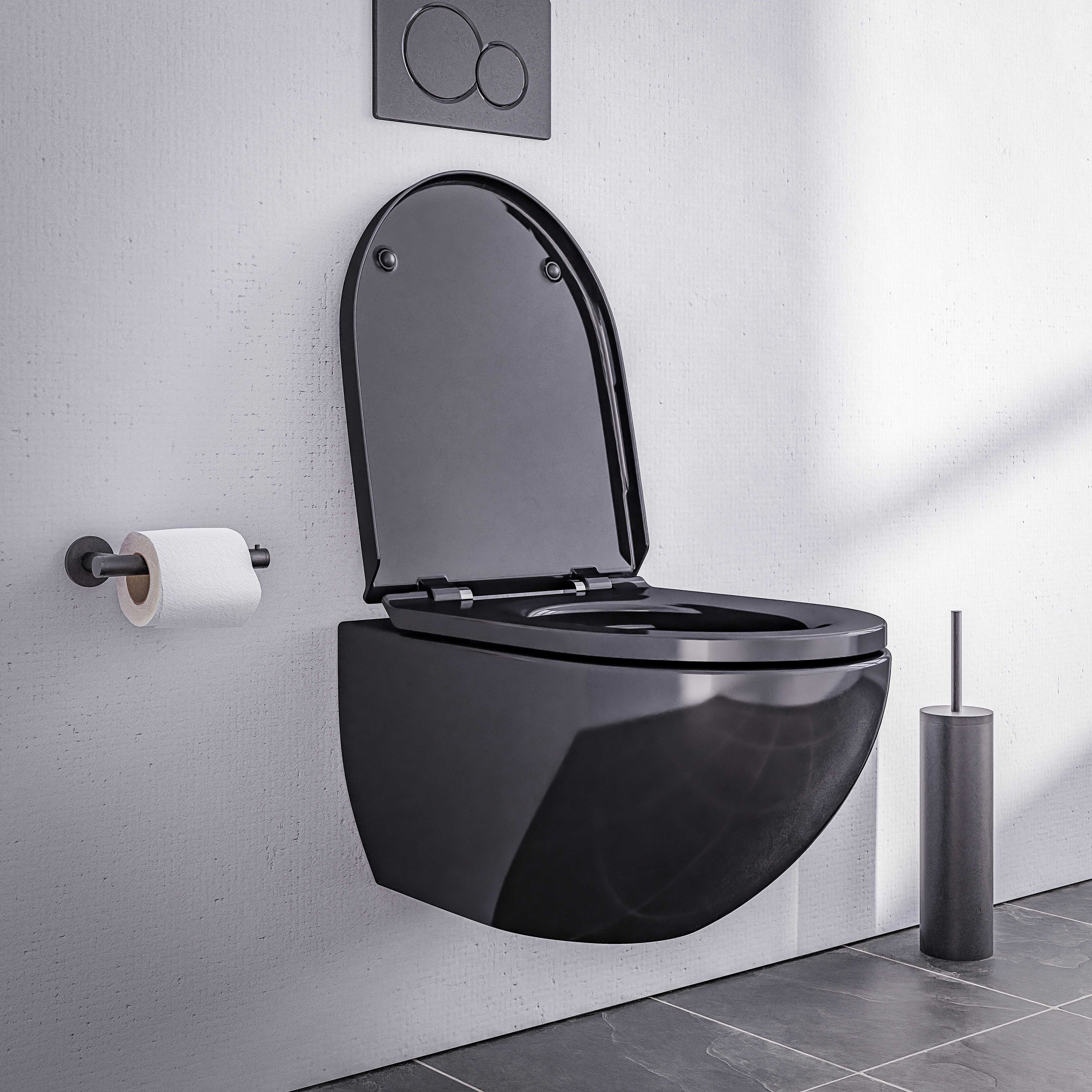 WC suspendu sans rebord E-9030 - abattant avec fonction Softclose - couleur au choix