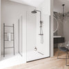 Walk-in Shower enclosure 10mm nano clear glass EX102 - 2 glass walls stainless steel profile matt black - width selectable