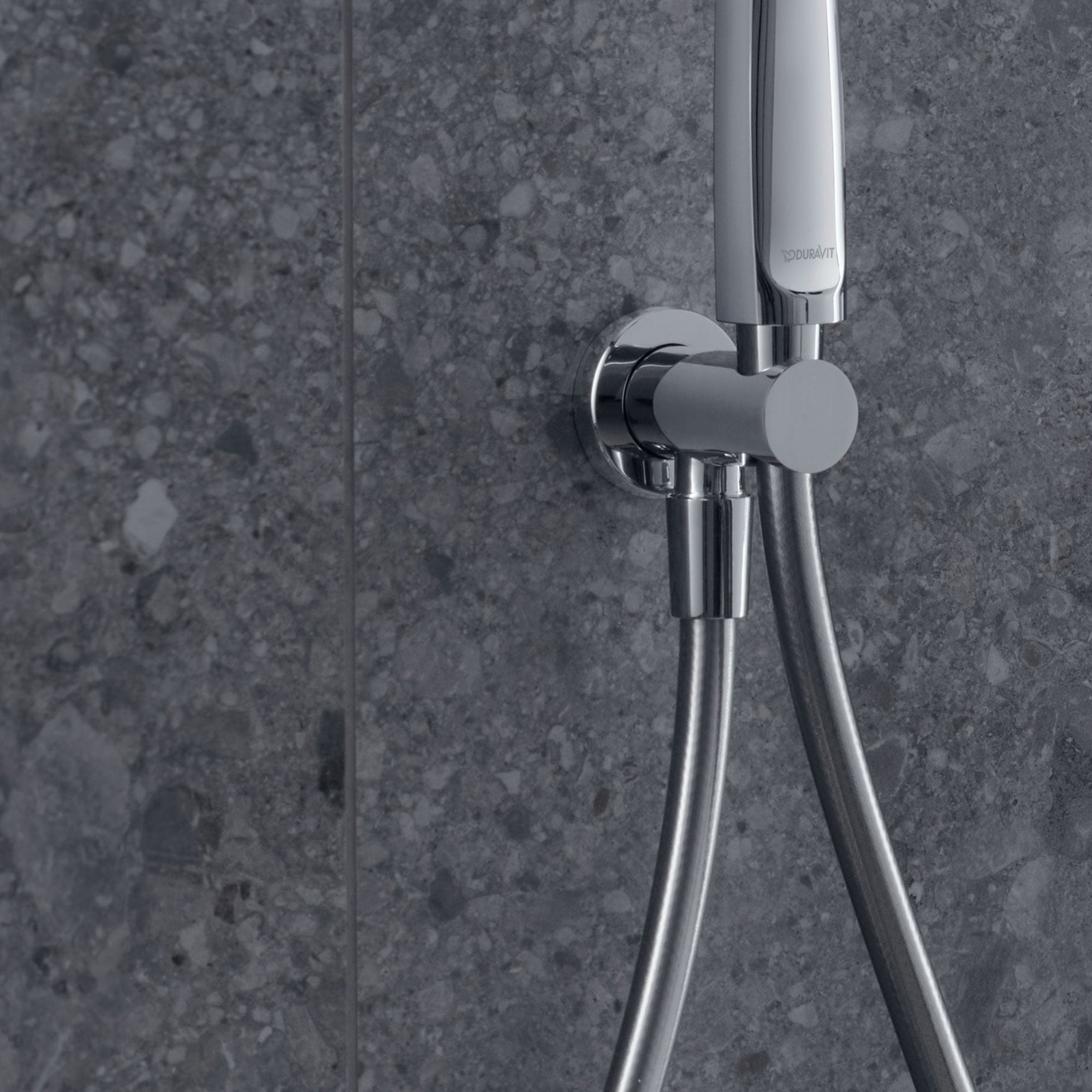 Duravit C.1 Système de douche encastré avec douche à effet pluie - y compris douchette et coude de raccordement mural