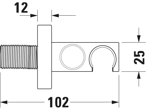 Duravit C.1 concealed shower system with rain shower - incl. hand shower and wall connection elbow