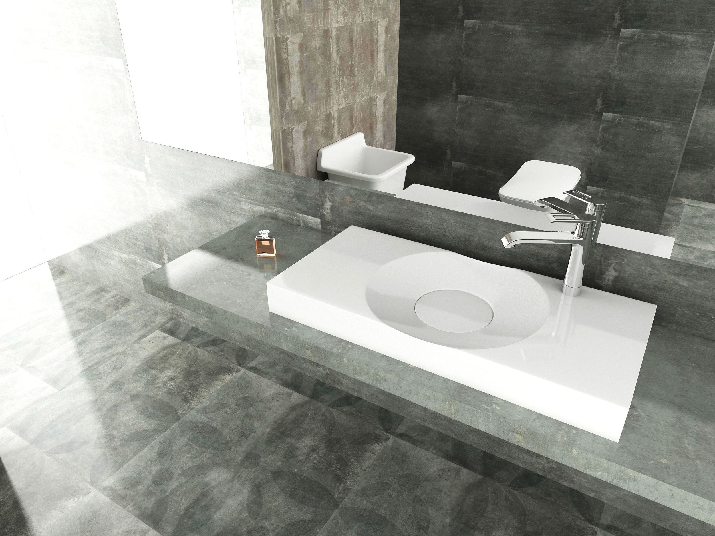 Wall-mounted washbasin Countertop basin BS6059 in cast marble