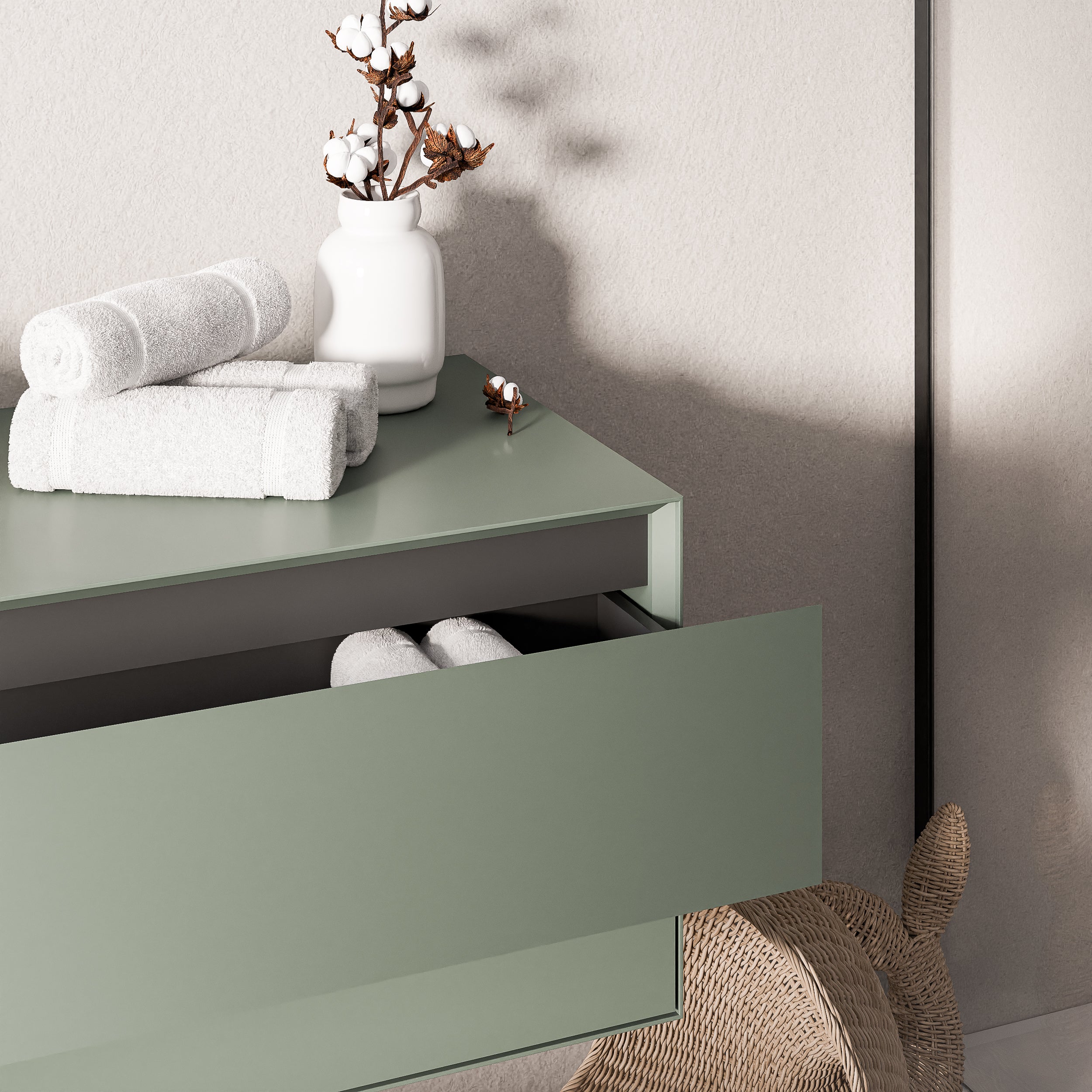 Vanity unit MILOU 160 cm for countertop washbasin - 2 drawers