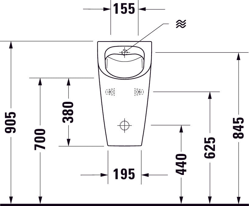 Duravit Soleil urinal - rimless design